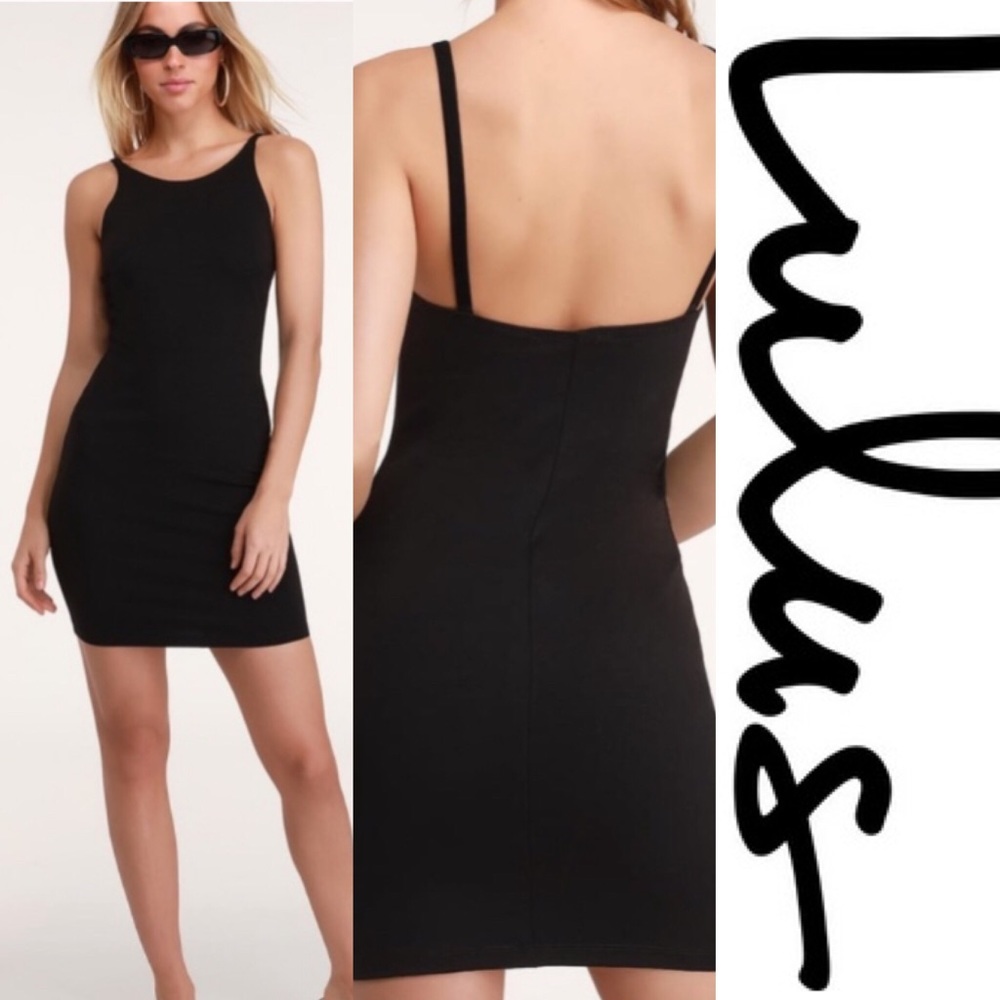 Lulus Essential Spice Black Bodycon Dress